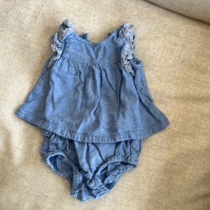 Top and bloomer set blue